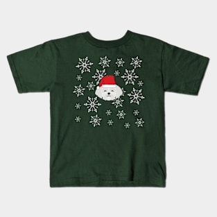 Christmas Dog with Snowflakes Kids T-Shirt